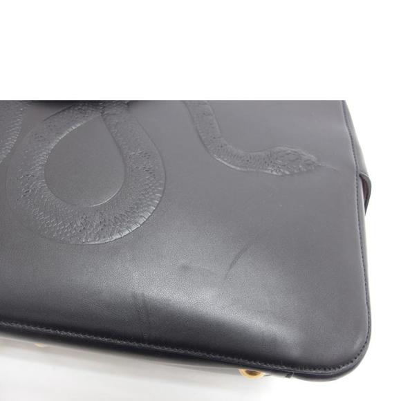 Gucci Snake Leather Boston Bag Black - Picture 10 of 12
